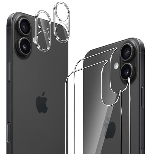 GEEMEE für iPhone 16 Hinten für Panzerglas Schutzfolie +Kamera Schutzfolie,2 Stück +2 Stück 9H Filmhärte Gehärtetem Schutzglas Hohe Empfindlichkeit Displayschutzfolie GEEMEE für iPhone 16 Hinten für Panzerglas Schutzfolie +Kamera Schutzfolie,2 Stück +2 Stück 9H Filmhärte Gehärtetem Schutzglas Hohe Empfindlichkeit Displayschutzfolie von GEEMEE