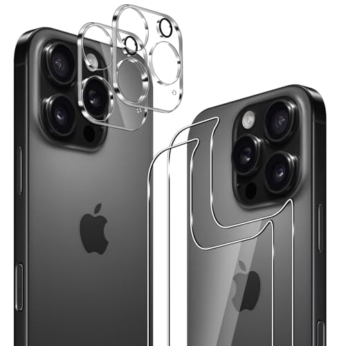 GEEMEE für iPhone 16 Pro Hinten für Panzerglas Schutzfolie +Kamera Schutzfolie,2 Stück +2 Stück 9H Filmhärte Gehärtetem Schutzglas Hohe Empfindlichkeit Displayschutzfolie GEEMEE für iPhone 16 Pro Hinten für Panzerglas Schutzfolie +Kamera Schutzfolie,2 Stück +2 Stück 9H Filmhärte Gehärtetem Schutzglas Hohe Empfindlichkeit Displayschutzfolie von GEEMEE