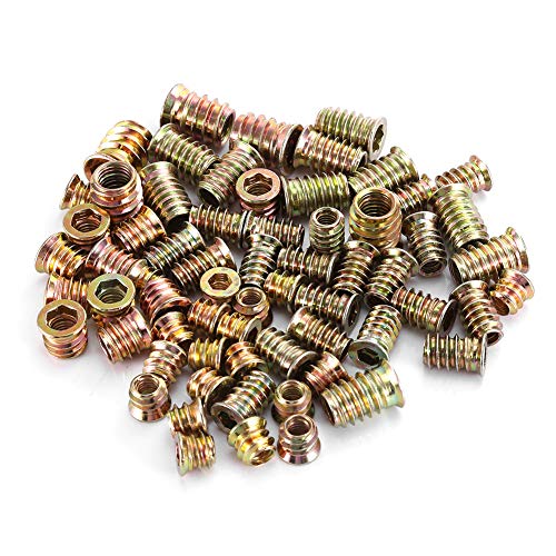 Gewindeeinsätze, 65pcs Eisenmöbel Befestigungsmutter Sechskantmuttern in Sechskantantriebskopfschraube Einsatzmut Gewindeeinsätze, 65pcs Eisenmöbel Befestigungsmutter Sechskantmuttern in Sechskantantriebskopfschraube Einsatzmut von GEERYZHE