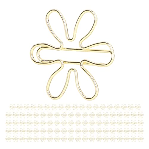 Papierklammern Dekorative Papierklammern, Metallpapierklammern Fancy Paper Clips mit 100 Stück für Bürohaus (Blumenform) von GEERYZHE