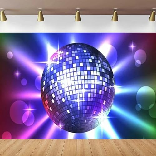 Discokugel-Fotografie-Hintergrund für glänzende Neonlichter, beliebte Musiktänzerin, DJ-Thema, Hintergrund für Geburtstage, 70er- und 80er-Jahre-Partys 250x180CM Discokugel-Fotografie-Hintergrund für glänzende Neonlichter, beliebte Musiktänzerin, DJ-Thema, Hintergrund für Geburtstage, 70er- und 80er-Jahre-Partys 250x180CM von GEGEGOzzL