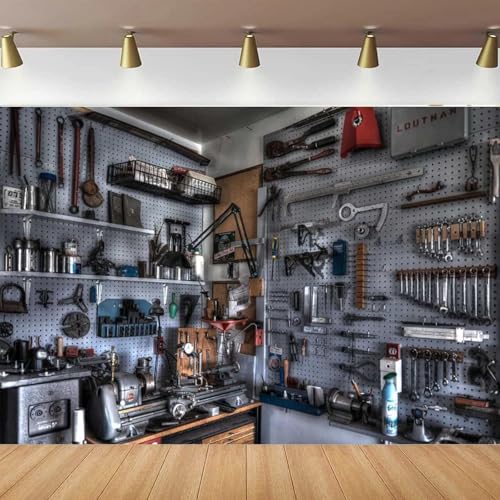 Garage Fotografie Kulissen Auto AUT Mobile Mechaniker Hintergrund Poster Für Mann der Party Decor Banner Photo Booth Studio Requisiten 200x140CM von GEGEGOzzL