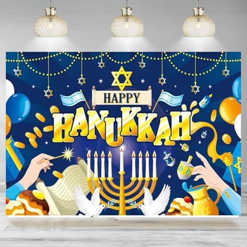 Happy Chanukka Fotografie Hintergrund Menorah Blau Glänzende Lampen Chanukka Hintergrund Party Dekorationen Party Outdoor Yard Banner 440x300CM Happy Chanukka Fotografie Hintergrund Menorah Blau Glänzende Lampen Chanukka Hintergrund Party Dekorationen Party Outdoor Yard Banner 440x300CM von GEGEGOzzL