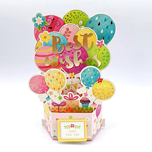 GEHENFRUCHT 3D Geburtstagstorte Geburtstagskarte, Pop-Up Grußkarte für Geburtstag, Birthday Card überraschungsbox Geschenke für frauen (3D-Bestwish) von GEHENFRUCHT