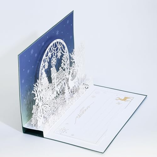 GEHENFRUCHT 3D Weihnachtskarten 3D Weihnachtsgrußkarte mit Umschlag, Geschenkkarte Weihnachten Pop up Weihnachtskarten Geschenk für Weihnachten, Chrismas (3D Karten Kleinstadt) von GEHENFRUCHT