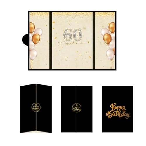 GEHENFRUCHT 60. Geburtstag Gästebuch personalisierbar | Aufklappbare Premium-Geburtstagskarte mit Erinnerungsalbum | Elegantes Geschenk für Frauen & Männer zum Jubiläum (60 Jahre Geschenkidee) von GEHENFRUCHT