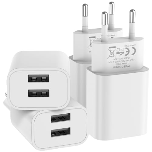 4er Pack USB ladegerät für iPhone 15 14 Plus Pro Max 13 12 11 SE Samsung Android Adapter, iPhone ladegerät Ladestecker Power USB stecker Netzteil(Ohne Ladekabel) von GEJIN