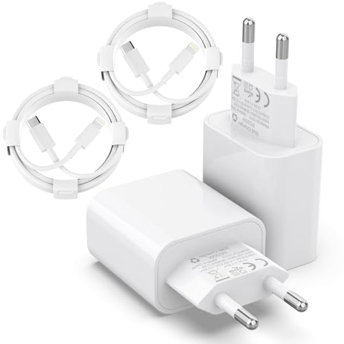 Apple MFi Certified 20W USB C Schnellladegerät für iPhone 14 13 12 11 XS Max, 2 Pack iPhone Ladegerät und iPhone Ladekabel 2M* 2 USB C Netzteil PD3.0 Schnellladekabel iPhone auf Lightning Kabel (2) von GEJIN