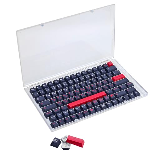 GEKUCAP Tastatur-Aufbewahrungsbox, 104 Tasten, ABS, staubdicht, transparent, Magnetsammlung für XDA Cherry DSA OEM MSA Profil, mechanische Tastatur, Tastenkappe (transparent) von GEKUCAP