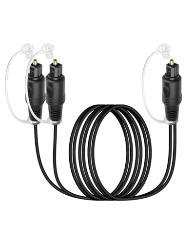 GELRHONR 1 in 2 Out Digital Optical Audio Splitter Kabel,1 Stecker auf 2 Stecker Toslink Fiber Splitter für TV, DVD, HDT, Soundbar, Verstärker (1,5M / 4,92ft) von GELRHONR