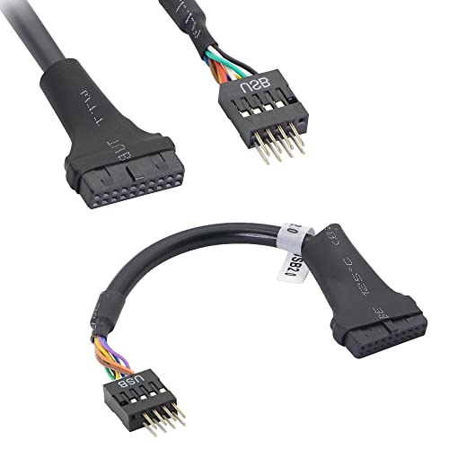 GELRHONR 2PCS USB 3.0 20-pin Buchse zu dem auf USB 2.0 Motherboard 9-pin Stecker-15cm von GELRHONR