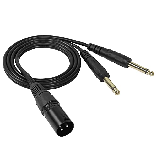 GELRHONR 3 Pin XLR Stecker auf Dual 1/4 TS Mono Y Splitter Kabel, Dual 6.35mm 1/4" auf XLR Stecker Mikrofonkabel für Mixer, Verstärker, Gitarre, Bass, Lautsprecher, Audio Aufnahme, PC-3.2Ft GELRHONR 3 Pin XLR Stecker auf Dual 1/4 TS Mono Y Splitter Kabel, Dual 6.35mm 1/4" auf XLR Stecker Mikrofonkabel für Mixer, Verstärker, Gitarre, Bass, Lautsprecher, Audio Aufnahme, PC-3.2Ft von GELRHONR