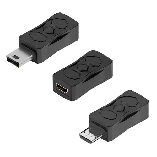 GELRHONR 3PCS Micro USB zu Mini USB Adapter, Stecker zu Buchse Konverter, 5V / 2A Ladung & 480Mbps Daten Sync für Dash Cam, Digitalkamera von GELRHONR