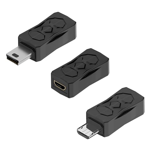 GELRHONR 3PCS Micro USB zu Mini USB Adapter, Mini USB Stecker zu Micro USB Buchse Konverter Unterstützung 5V / 2A Charge & 480Mbps Daten Sync für Dash Cam, Digitalkamera (Micro USB to Mini USB) von GELRHONR