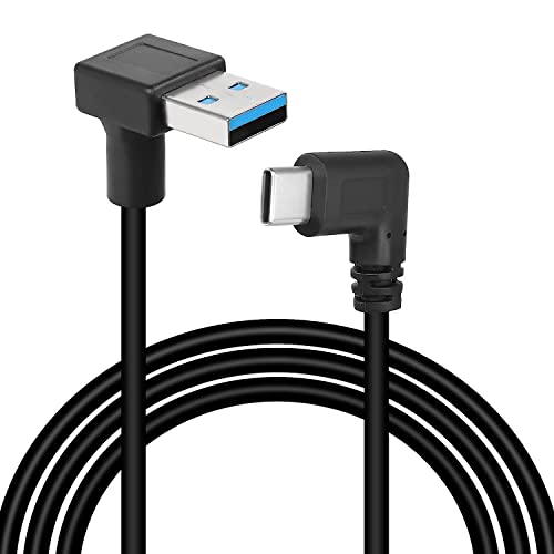 GELRHONR 90-Grad-USB-C-Ladekabel, 18W Schnelllade-USB-A-auf-USB-Typ-C-Ladekabel, Up-Down-Winkel-USB-Typ-C-Kabel-1M (Up Angle) von GELRHONR