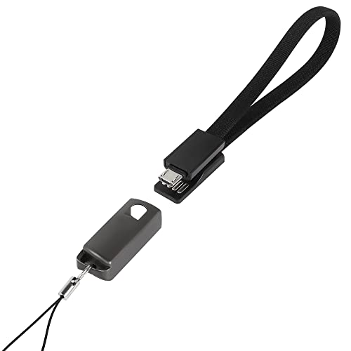 GELRHONR Micro USB Kabel Short, Micro-USB-Lade- und Datenkabel, kurzes Micro-USB-Ladekabel Schlüsselanhänger für tragbares Reiseladegerät, kompatibel mit Micro-USB-Geräten, 20 cm von GELRHONR