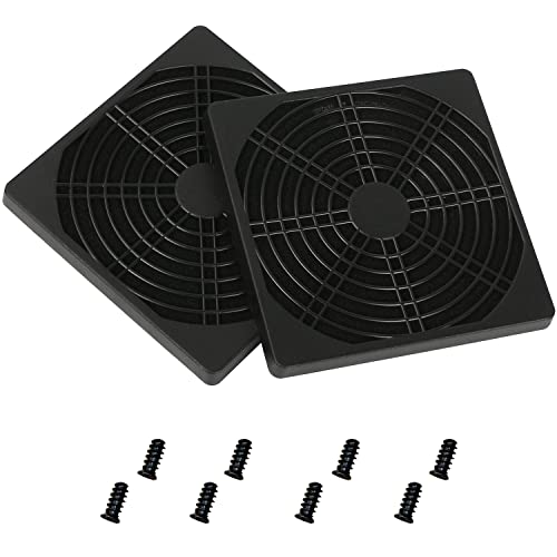 GELRHONR PC Gehäuselüfter Staubfilter,92mm PC Gehäuse Lüfter Staubfilter Mesh Netzabdeckung,80mm Computer Staubdichter Lüfterschutz Staubfilter Abdeckung Grill mit Schrauben - Schwarz (9cm) von GELRHONR