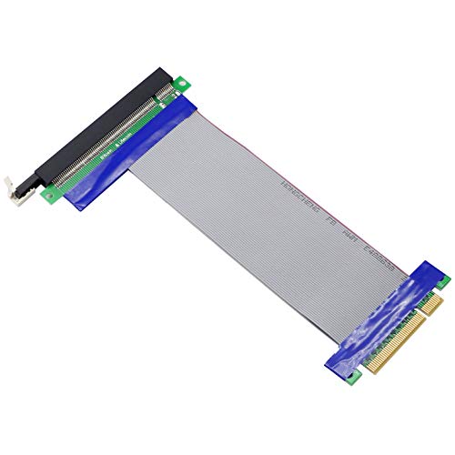 GELRHONR PCI-E 8x bis 16x Steigkabel, PCIE 8X Stecker auf PCI-E 16X Buchse Verlängerungskabel für Grafikkarte, flexibles Flachband-Steigkabel von GELRHONR