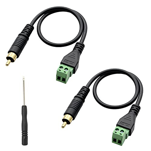 GELRHONR RCA Lautsprecher Kabel,terminal block rca kabel, Audio-RCA-Kabel für Reparatur-2PCS/1Ft von GELRHONR
