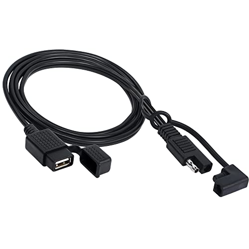 GELRHONR SAE-zu-USB-Kabeladapter, 12-24 V 10 A SAE-Kabel zu USB-Anschlüssen, wasserdichter Adapter, keine Unterstützung für das Aufladen von Mobiltelefonen, 3,2 Fuß von GELRHONR