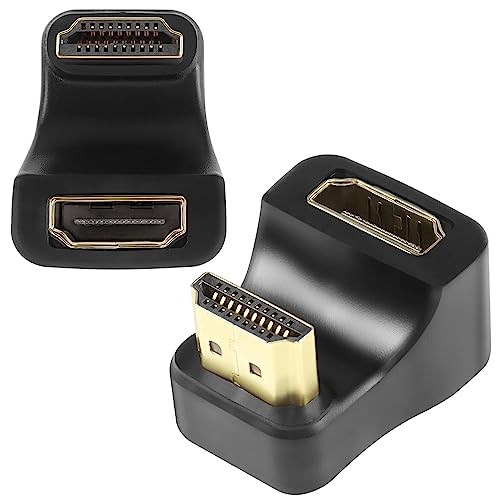 GELRHONR U-förmiger HDMI-Adapter, 360 Grad HDMI 2.1 Stecker auf Buchse, 8K @ 60Hz Stecker für tragbares Display Monitor Zubehör (nach unten Winkel) von GELRHONR