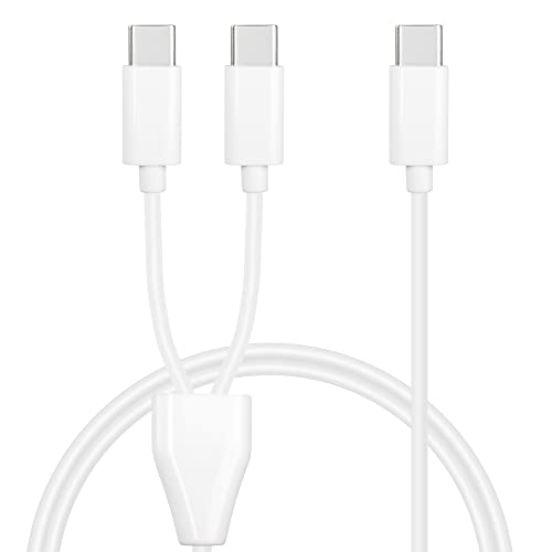 GELRHONR USB-C-Multi-Ladekabel, USB C Splitter Kabel,2-in-1 USB-C-Stecker auf 2 Typ-C-Stecker Ladekabel,kompatibel mit Mobilgeräten/Android und mehr (White-1m-2 USB C) von GELRHONR