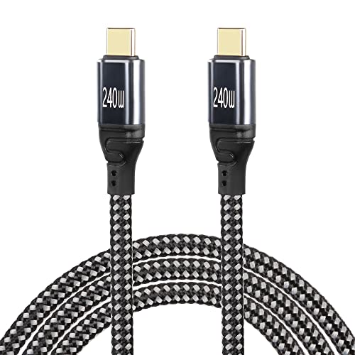 GELRHONR USB C auf USB C Kabel 240W, PD3,1 (48V 5A) USB Typ-C Schnellladekabel, USB 2,0 480 Mbps Datenübertragung, für Typ-C Laptop, Hub, Docking und mehr (2M/6.5Ft) von GELRHONR