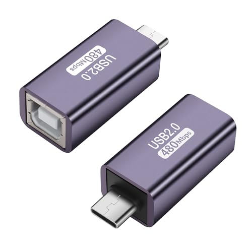 GELRHONR USB C zu USB B Adapter, USB C zu Midi Konverter, USB B Buchse zu Typ C Stecker Drucker Adapter für Eectric Piano DAC, Synthesizer, DJ Controller, Keyboard, Drucker, i/Phone15 (Straight) von GELRHONR