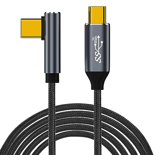 GELRHONR USB C zu USB C Kabel 100W, rechtwinkliges USB C 3,1 Gen 2 Kabel, 10Gbps Datenübertragung Schnellladung mit 4K Video Ausgang, Kompatibel mit Steam, VR Link, Tablet, Laptops, Typ-C Geräte (9.8) von GELRHONR