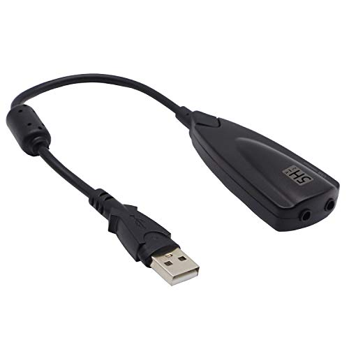 GELRHONR USB Externe Soundkarten 7.1Umgebungskarte 12-Kanal-Soundadapter USB 2.0 5hv2-Kanal-Konverter EIN 3,5-mm-Kopfhörer-Mikrofonbuchse von GELRHONR