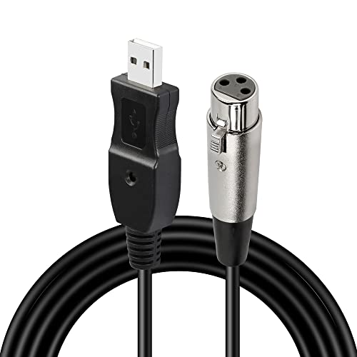 GELRHONR USB-auf-XLR-Mikrofonkabel, USB-Stecker auf 3Pin-XLR-Buchsen-Mikrofonkabel für Karaoke-Gesang/Instrumentenaufnahme (3M/10FT) von GELRHONR