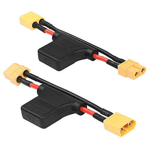 GELRHONR XT60 Stecker auf XT60-Buchse, Verlängerungskabel mit 30 A Sicherung, 14 AWG, Silikondraht für E-Bike, Drohne, Auto, Lipo Batterieladegerät, 2 Stück von GELRHONR