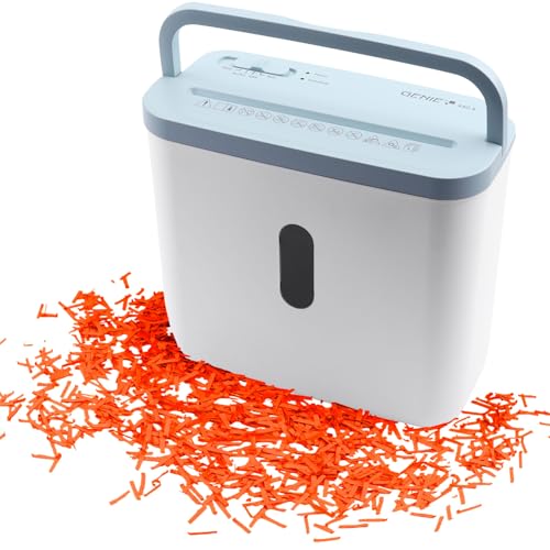 GENIE 440 X Aktenvernichter | Partikelschnitt 4x38 mm | Sicherheitsstufe P-4 | Leise 72 dB | Kompakt & Mobiler Shredder | Automatische Start-/Stopp-Funktion | Überhitzungsschutz Frbe weiß blau von GENIE