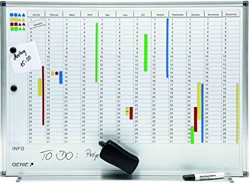 GENIE AP2000 Jahresplaner Magnettafel Terminplaner Whiteboard Wandtafel Pinnwand von GENIE