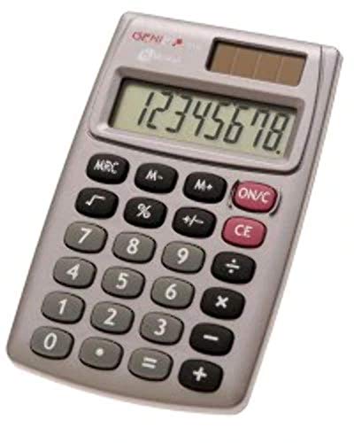 Genie 510 8-stelliger Taschenrechner (Dual-Power (Solar Und Batterie) Kompaktes Design) Grau von GENIE