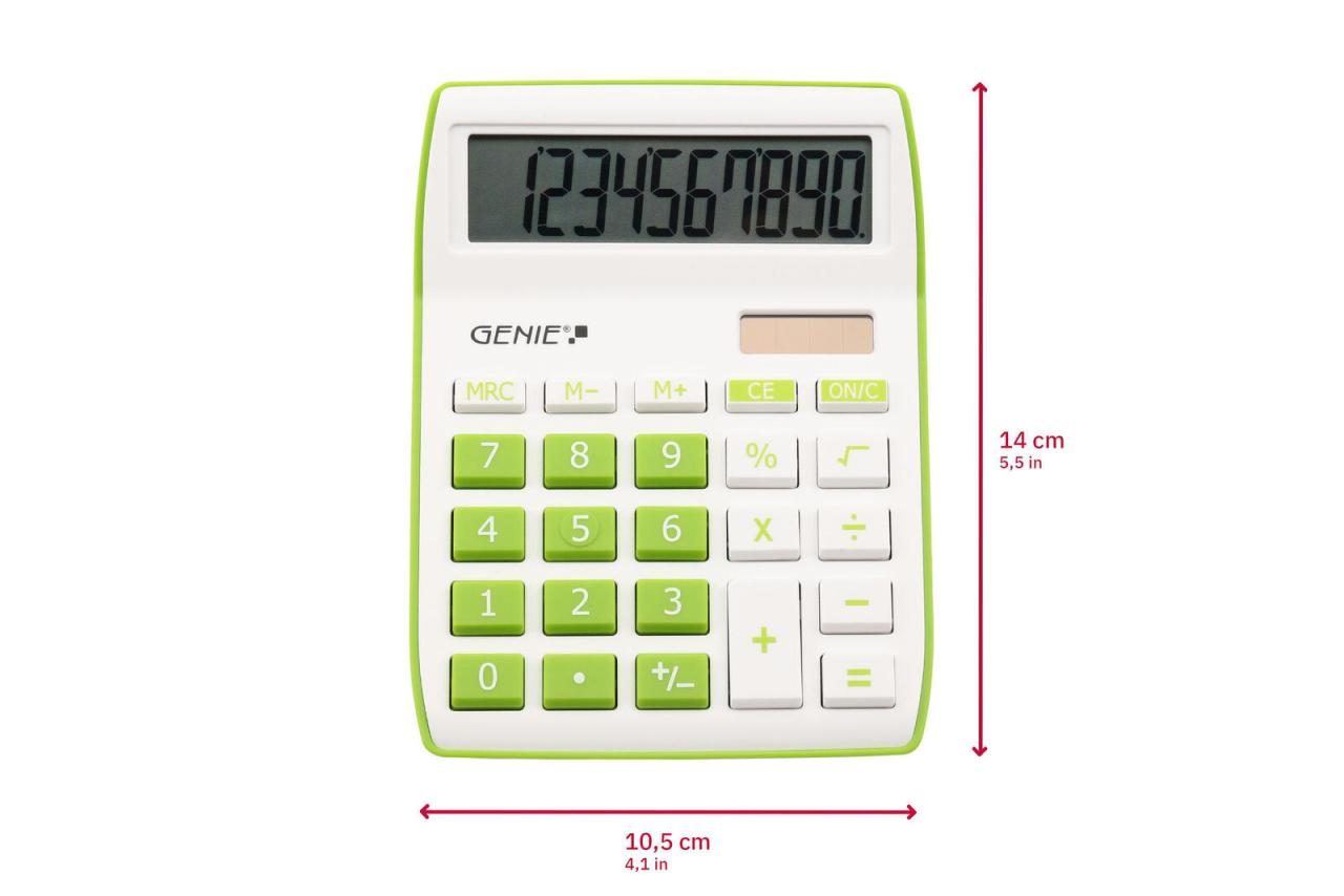 GENIE Tischrechner 840g weiß/grün GENIE Tischrechner 840g weiß/grün von GENIE