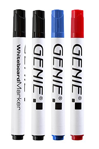 Genie Whiteboardmarker Set (non permanent, in PVC Tasche, farblich sortiert) 4 Stück von GENIE