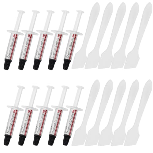 GENNEL GT-1 Silver CPU-Wärmeleitpaste (1 g x 10), Hochleistungs-Wärmeleitpaste, Kühlkörperverbindung, ultra-niedrige thermische Impedanz, Wärmeleitpaste für CPU/PS4/PS5/PC/GPU-Kühler, 10 Stück von GENNEL