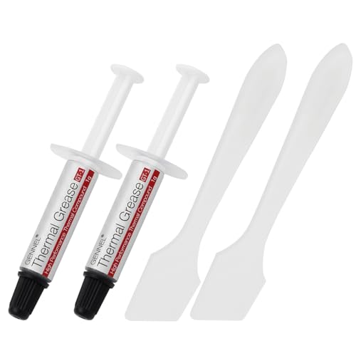 GENNEL GT-1 Silver CPU-Wärmeleitpaste (1 g x 2), Hochleistungs-Wärmeleitpaste, Kühlkörperverbindung, ultra-niedrige thermische Impedanz, Wärmeleitpaste für CPU/PS4/PS5/PC/GPU-Kühler, 2 Stück von GENNEL