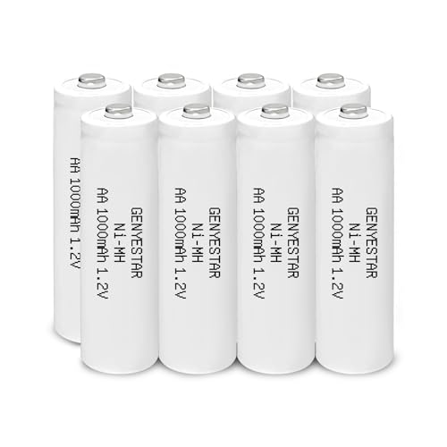GENYESTAR AA wiederaufladbare Batterien NIMH Solarleuchte 1,2 V Double A 1000 mAh wiederaufladbare Batterie Ersatz für Solarleuchte Haushaltsgeräte Lichterkette, 8 Stück GENYESTAR AA wiederaufladbare Batterien NIMH Solarleuchte 1,2 V Double A 1000 mAh wiederaufladbare Batterie Ersatz für Solarleuchte Haushaltsgeräte Lichterkette, 8 Stück von GENYESTAR