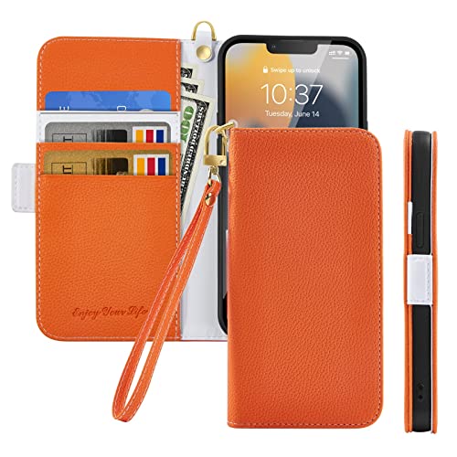 Tiyoo Flip Handyhülle für iPhone 11 Pro, Premium Magnetic Wallet Case für Telefonschutz, Litschi Muster PU Leder mit Kartenfächern und Handschlaufe, stoßfeste Handyhülle für iPhone 11Pro, Orange Tiyoo Flip Handyhülle für iPhone 11 Pro, Premium Magnetic Wallet Case für Telefonschutz, Litschi Muster PU Leder mit Kartenfächern und Handschlaufe, stoßfeste Handyhülle für iPhone 11Pro, Orange von GEPAS