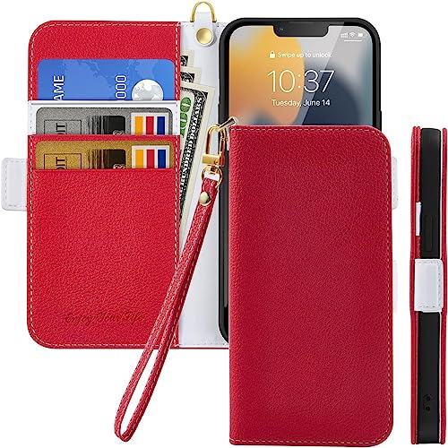 GEPAS Flip Handyhülle für iPhone 7 Plus/iPhone 8 Plus, Premium Magnetisch Wallet Case mit Litschi Muster PU Leder, Rot GEPAS Flip Handyhülle für iPhone 7 Plus/iPhone 8 Plus, Premium Magnetisch Wallet Case mit Litschi Muster PU Leder, Rot von GEPAS