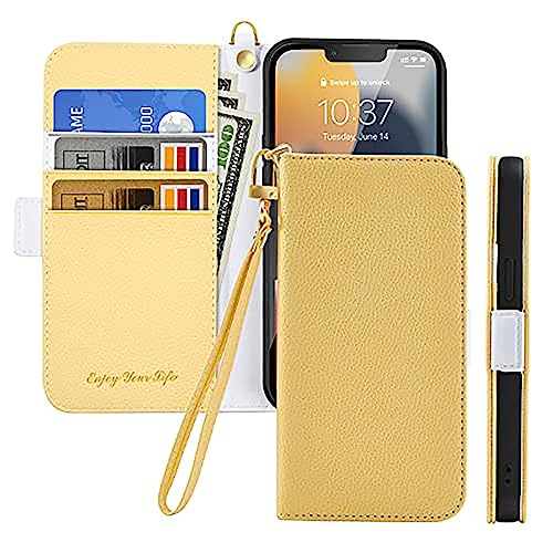 Tiyoo Flip Handyhülle für iPhone XR, Premium Magnetische Wallet Case für Handyschutz, Litschi Muster PU Leder mit Kartenfächern und Handschlaufe, Stoßfeste Handyhülle für iPhone XR, Gelb Tiyoo Flip Handyhülle für iPhone XR, Premium Magnetische Wallet Case für Handyschutz, Litschi Muster PU Leder mit Kartenfächern und Handschlaufe, Stoßfeste Handyhülle für iPhone XR, Gelb von GEPAS