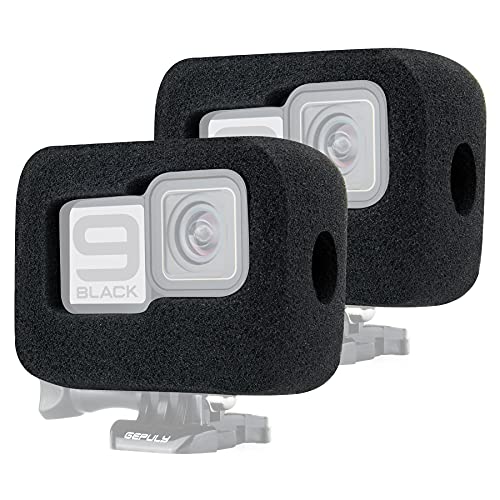 GEPULY Windslayer Windschutz für GoPro Hero 9 10 11 12 Schwarz Windgeräuschreduzierung Gehäuse Rahmen Hülle von GEPULY