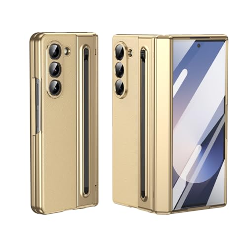 GERHGJUK Handy-Geldbörsenhülle 2024 Hülle, kompatibel mit Samsung Galaxy Z Fold 5, mit integriertem neuen kompakten S-Pen-Steckplatz, Displayschutzfolie, Schutzhülle der Folding-Serie mit Norma GERHGJUK Handy-Geldbörsenhülle 2024 Hülle, kompatibel mit Samsung Galaxy Z Fold 5, mit integriertem neuen kompakten S-Pen-Steckplatz, Displayschutzfolie, Schutzhülle der Folding-Serie mit Norma von GERHGJUK