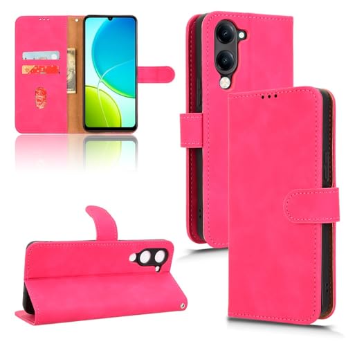 GERHGJUK Handy-Geldbörsenhülle Brieftaschen-Etui, kompatibel mit VIVO Y04 4G, Hülle mit Kartenhalter, Klapphülle, PU-Leder, Telefon-Brieftaschen-Etui mit Handschlaufe, stoßfeste Schutzhülle(Rose red) GERHGJUK Handy-Geldbörsenhülle Brieftaschen-Etui, kompatibel mit VIVO Y04 4G, Hülle mit Kartenhalter, Klapphülle, PU-Leder, Telefon-Brieftaschen-Etui mit Handschlaufe, stoßfeste Schutzhülle(Rose red) von GERHGJUK
