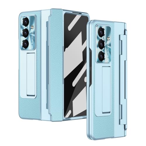 GERHGJUK Handy-Geldbörsenhülle Compatible with Samsung Galaxy Z Fold 7 Case [Hidden Kickstand] [Wireless Charging][Screen Protector] Rugged Shockproof 360 Full Protective Phone Cover+Kickstand(Blue) von GERHGJUK