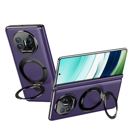 GERHGJUK Handy-Geldbörsenhülle Kompatibel mit Huawei Mate X5-Hülle mit verstellbarem Ständer, luxuriöse Lederhülle [integrierter Ständer] [Scharnierschutz] Stoßfestes und leichtes Design(Purple) von GERHGJUK
