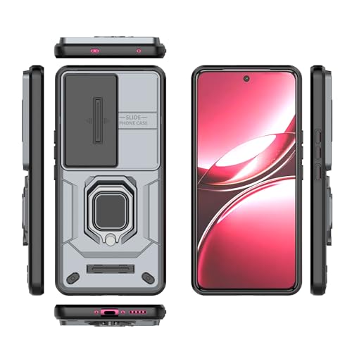 GERHGJUK Handyhüllen-Pakete Kompatibel mit Vivo V50 5G (ausländische Version) Handyhülle, schlanke Hülle, Ständer-Handyhülle, PC- und TPU-Handyhülle, Push-Window-Handyhülle(Gray) von GERHGJUK