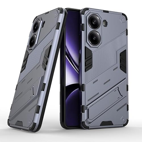 GERHGJUK Handyhüllen-Pakete Kompatibel mit der Hülle for Xiaomi Redmi Turbo 4 5G (Inlandsversion), stoßfester Schutzhülle mit Ständer, Schutzhülle for die Handyhülle aus PC und TPU(Gray) von GERHGJUK